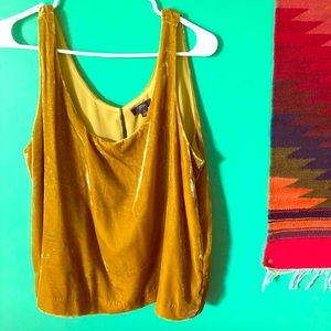 Gorgeous gold/mustard crushed velvet J. Crew tank